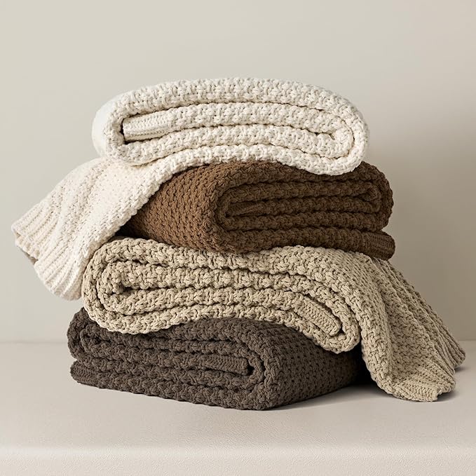 EVERGRACEHOME Chunky Chenille Knit Throw Blanket