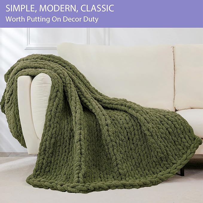 Bigacogo Chunky Knit Throw Blanket - Image 3