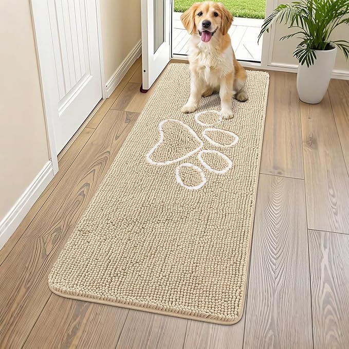 Smiry Dog Door Mat for Muddy Paws, Absorbent Dirt Trapper Non Slip Quick Dry by Smiry