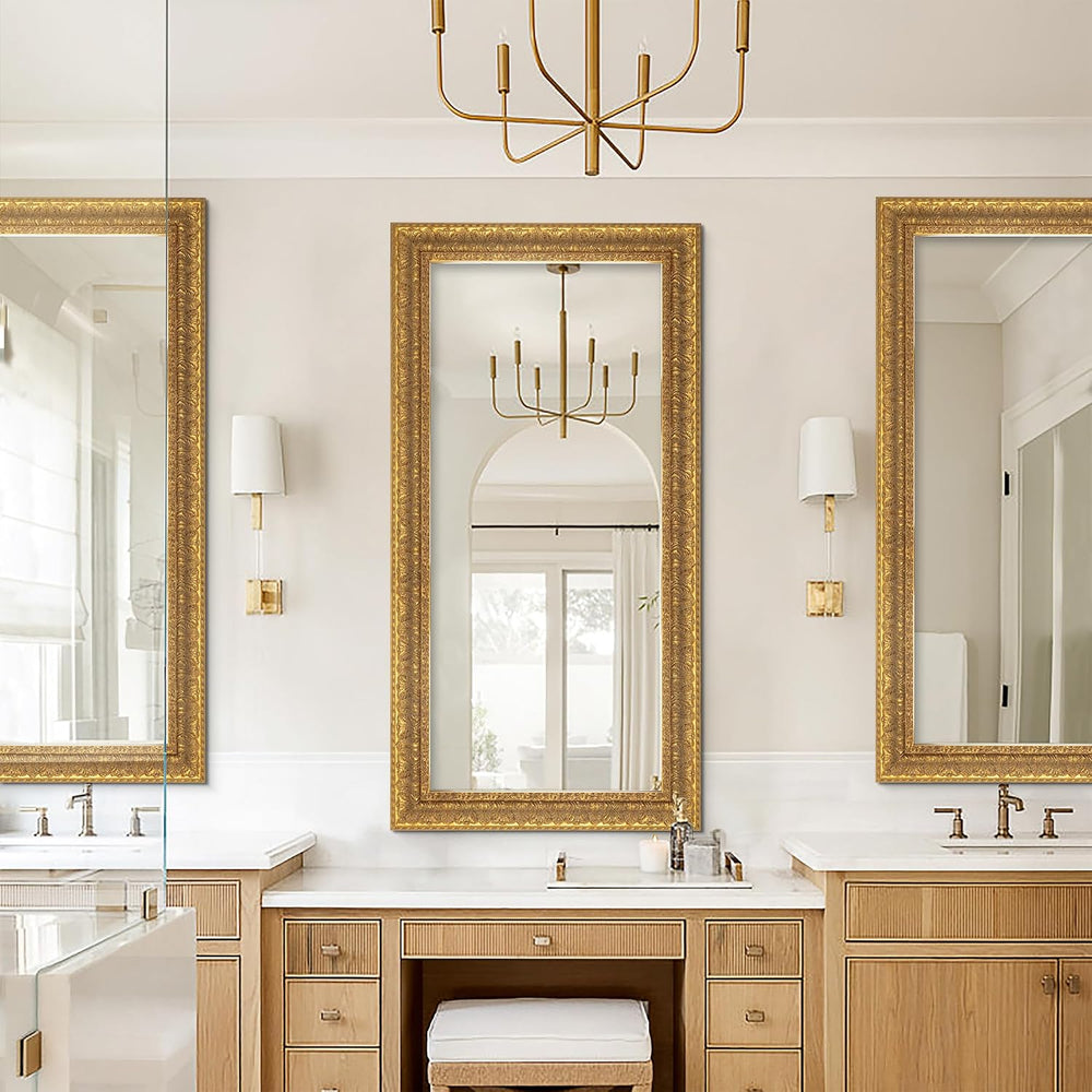 Chende 48" L x 24" W Large Gold Mirror for Wall, Rectangular Decora...