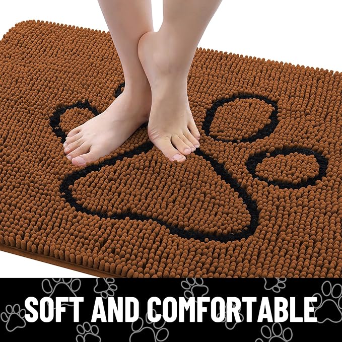 Smiry Dog Door Mat for Muddy Paws, Absorbent Dirt Trapper Non Slip Quick Dry - Image 3