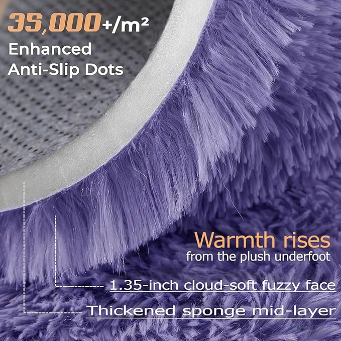 2x6 Runner Rug for Bedroom: Fluffy Shag Soft Washable Rugs Small Fuzzy Plush - Image 2