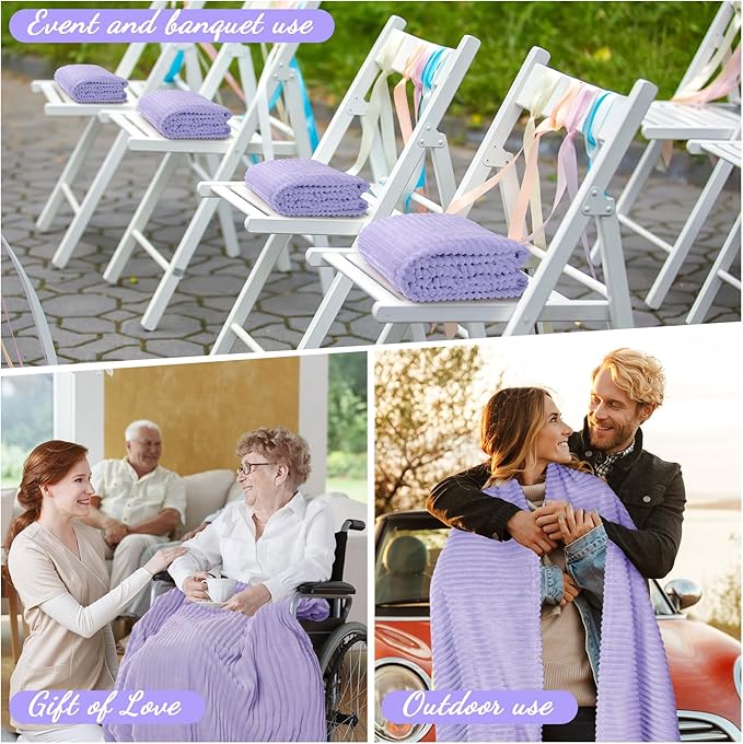 Buryeah 12 Pcs Flannel Throw Blanket Bulk 50 x 60 in Sleepover Blanket Outdoor - Image 5