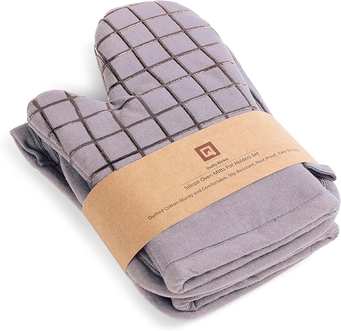 Oven Mitts and Pot Holders Set for Kitchen | 4 Pc Set| Heat Resistant Up to - Image 9