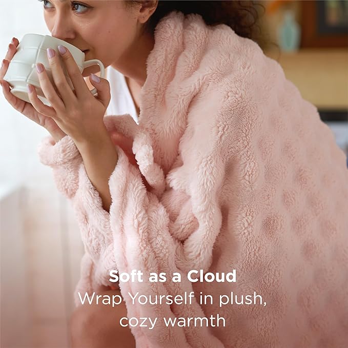 Bedsure 3D Fleece Bubble Blanket - Image 2