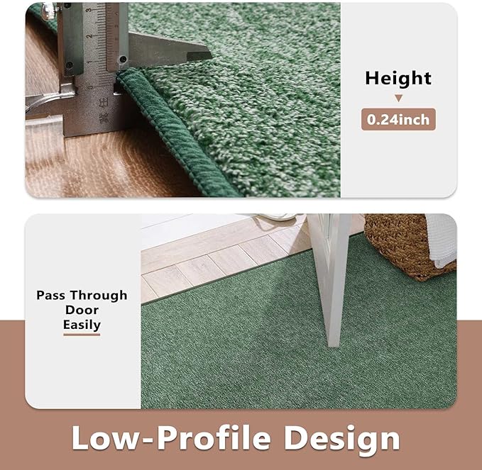 FinRèc 4x6 Washable Area Rugs for Bedroom Living Room, Low Pile Thin Rug Solid - Image 6