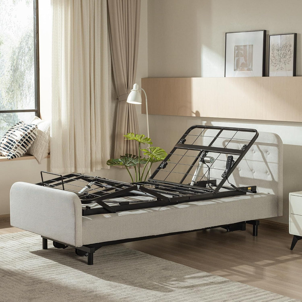 Twin XL Adjustable Bed Frame Without Legs for Rv Platform Storage Bed