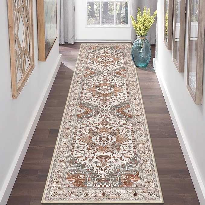 Yamaziot Washable Runner Rug, 2x8 Non-Slip Boho Vintage Hallway Rug Runner - Image 7