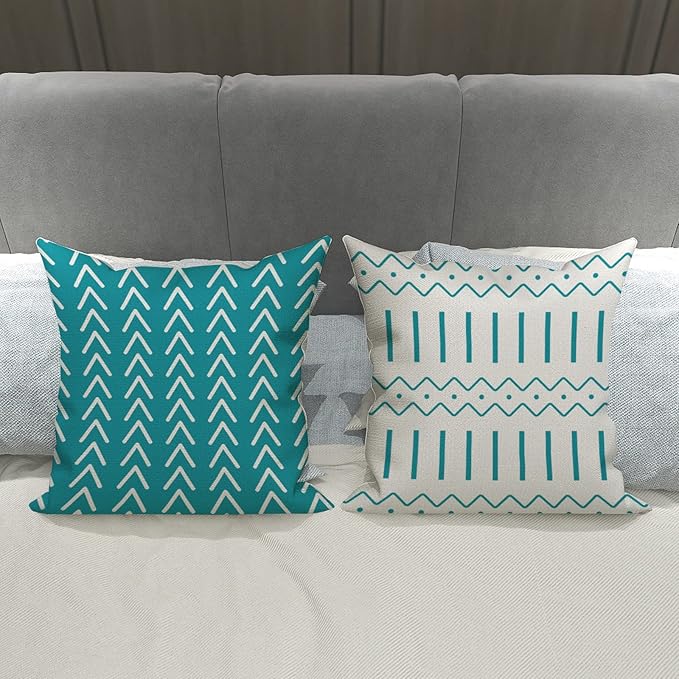 YCOLL Pillow Covers 16x16 Set of 4, Modern Sofa Throw Pillow Cover, Decorative - Image 4