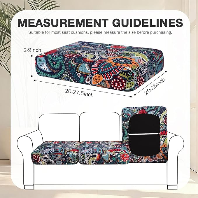 hyha 12Pcs Patio Cushion Covers, Stretch Outdoor Couch Cushion Covers - Image 2