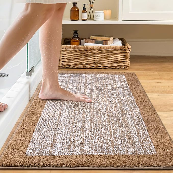 Bathroom Rugs 30x20 Non Slip Washable, Coffee Bath Mat - Image 2