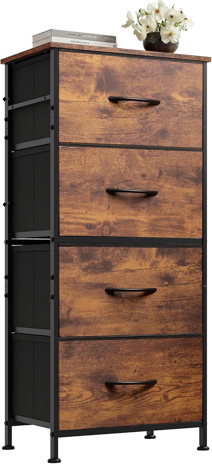 wlive small dresser nightstand for bedroom, 4 drawers, main product view