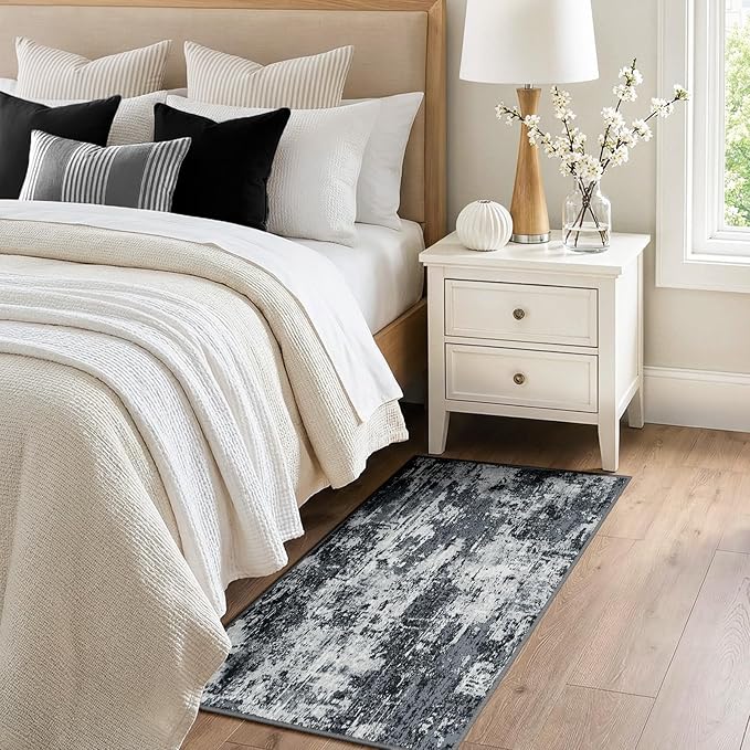 Washable Area Rugs 2'x5' Non-Slip Modern Abstract Soft - Image 3