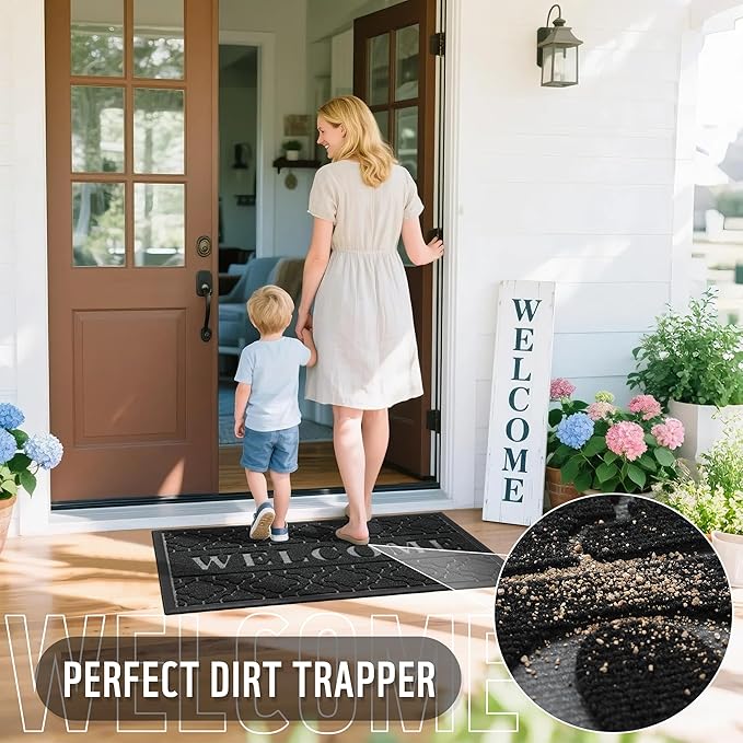 Yimobra Welcome Mat Outdoor Indoor, All-Weather Waterproof Front Door Mat - Image 4