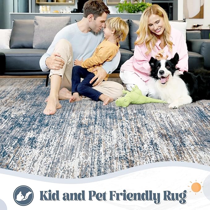 XLUEZ 10x14 Area Rugs for Living Room, Washable Modern Abstract Large Area Rug - Image 3