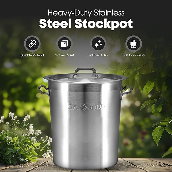 GasOne Stainless Steel Stockpot – 20qt Stock Pot - Image 2