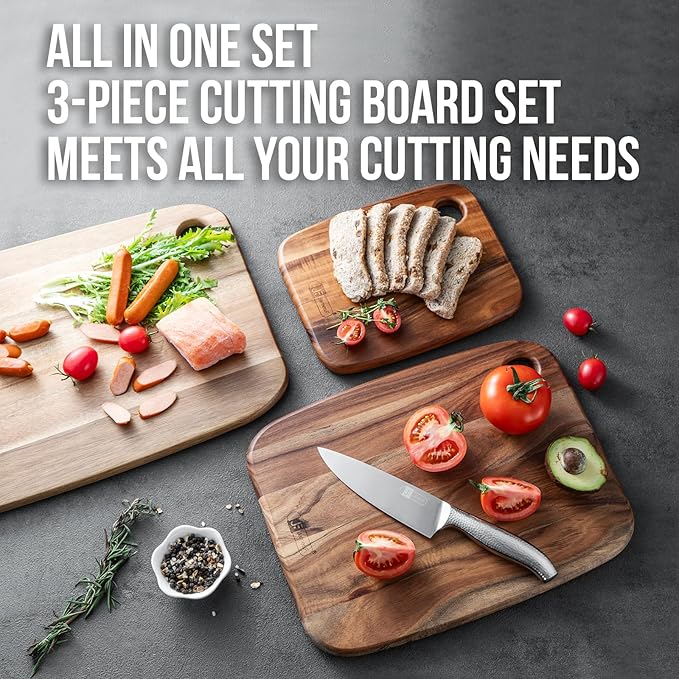 Acacia Wood Cutting Boards Set of 3 - Image 2