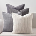 Topfinel 55x55cm Gray Set of 4 Corduroy Pillow Covers Cushion Cover Decorative by Topfinel