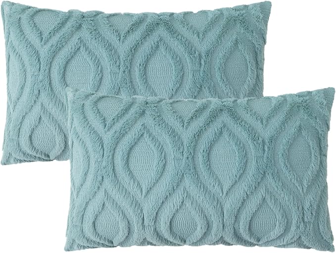 decorUhome Summer Throw Pillow Covers 12x20 Inch Set of 2, Soft Plush Faux Wool - Image 9
