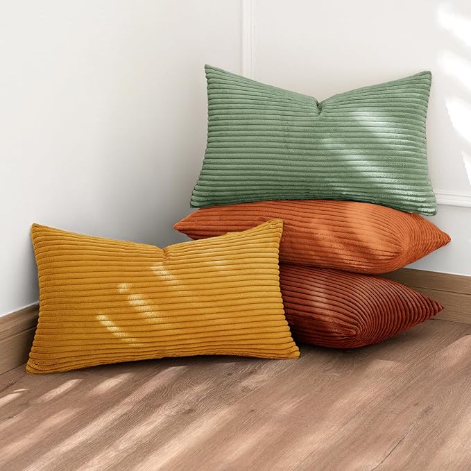 MIULEE Decorative Throw Pillow Covers 12x20 Inch Set of 4, Vibrant Cushion - Image 3