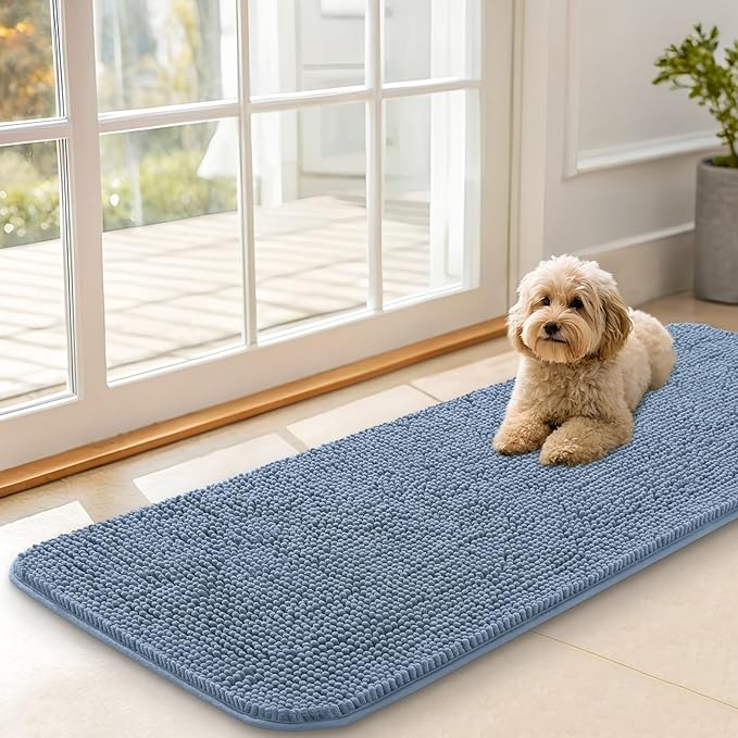 OLANLY Dog Door Mat for Muddy Paws 47x17, Absorbs Moisture and Dirt, Absorbent by OLANLY