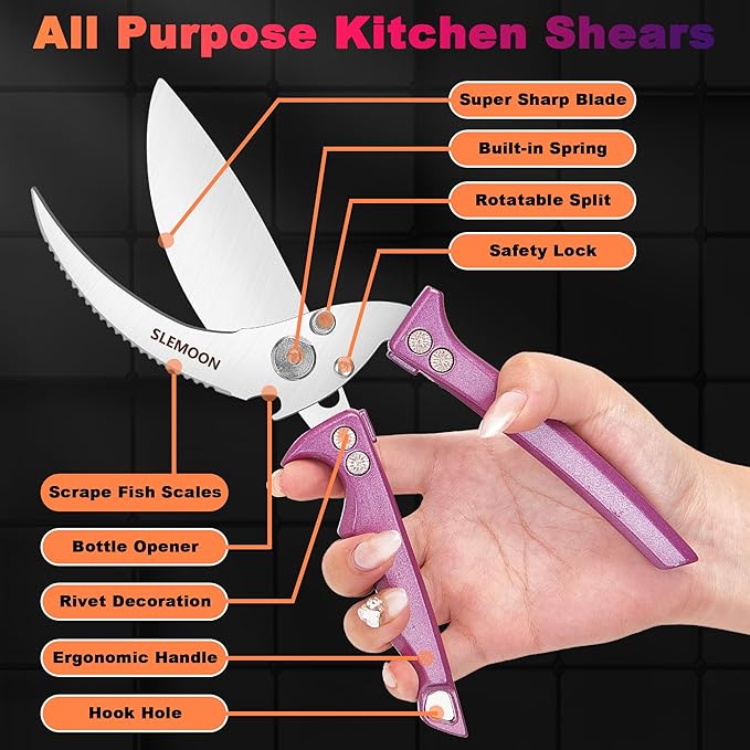 Heavy Duty Poultry Shears Meat Cutting Dishwasher Safe and Food Stainless - Image 3