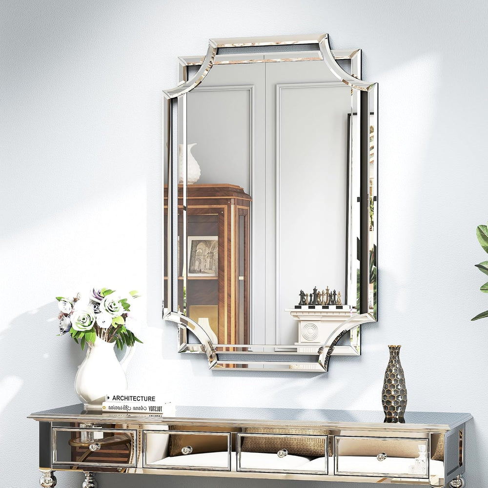 Chende 36" x 24" Rectangular Modern Decorative Wall Mirror with Bev...
