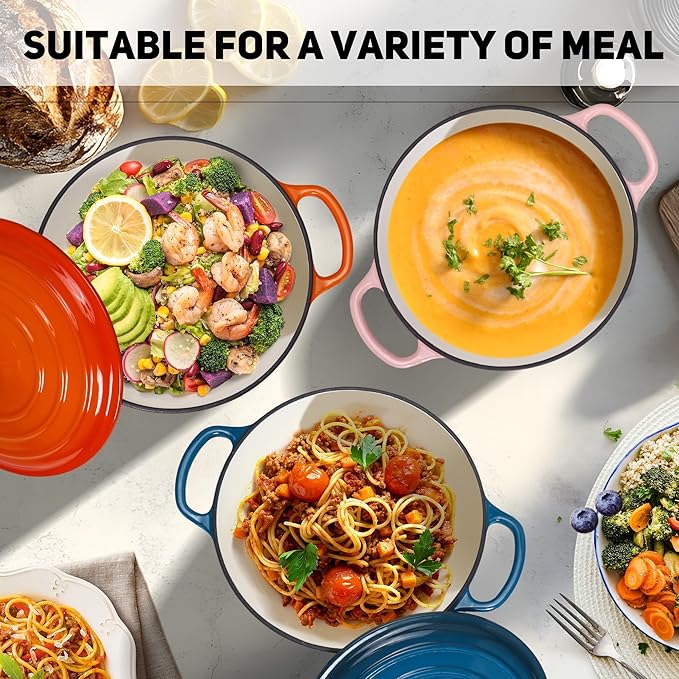 5QT Enameled Cast Iron Dutch Oven - Image 4