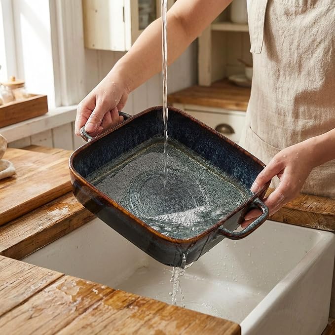 10" x 10" Porcelain Square Casserole Dishes - Image 6