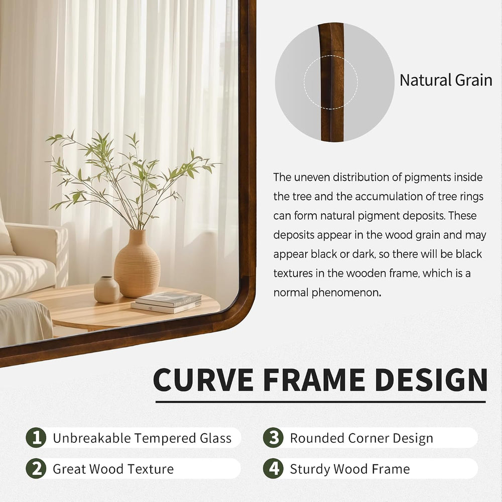 Bathroom Mirror for Wall,Wood Rectangle 30 x 40 inch Hanging Vanity Mirrors