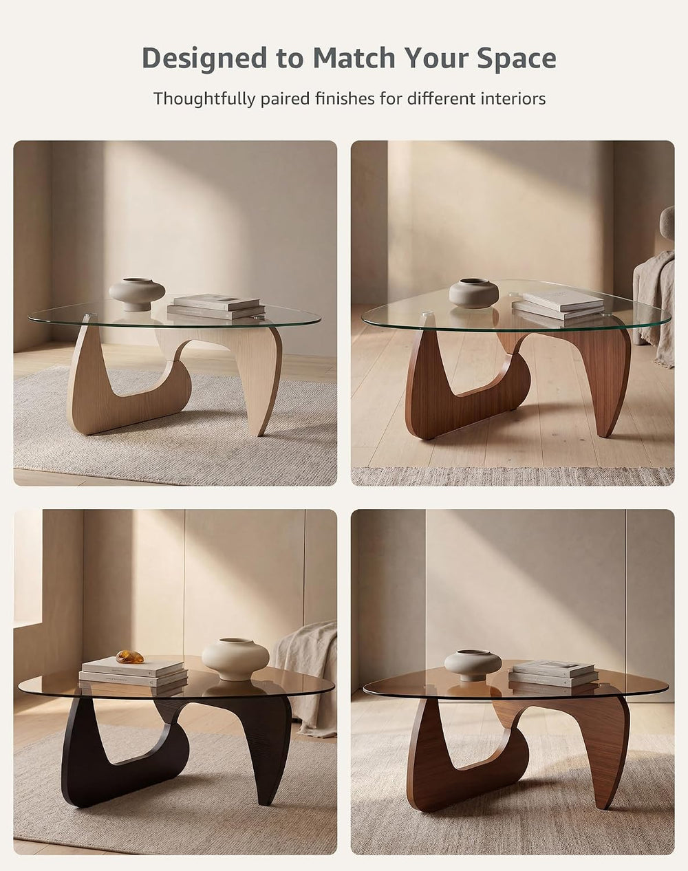 Smoked Glass Coffee Table for Living Room, 35.82" Small Triangle Coffee ...