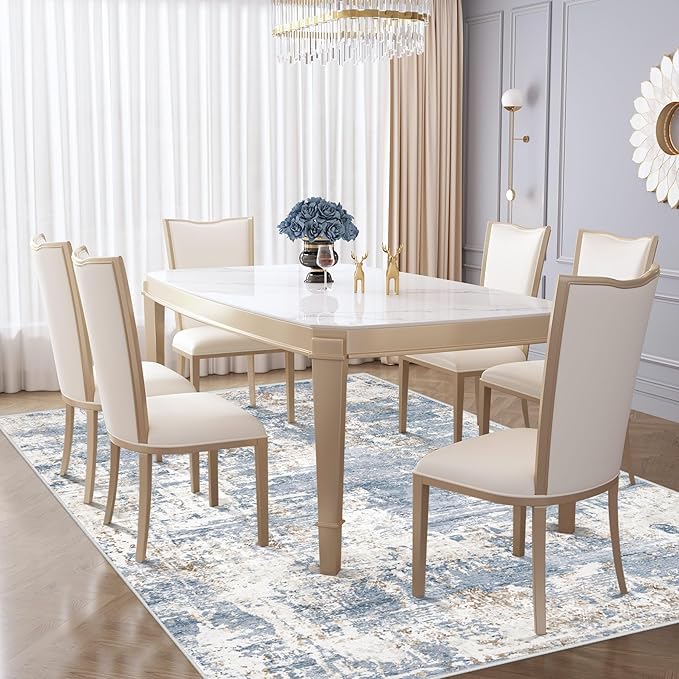 XLUEZ 5x7 Area Rugs for Living Room, Washable Modern Abstract Large Area Rug - Image 4