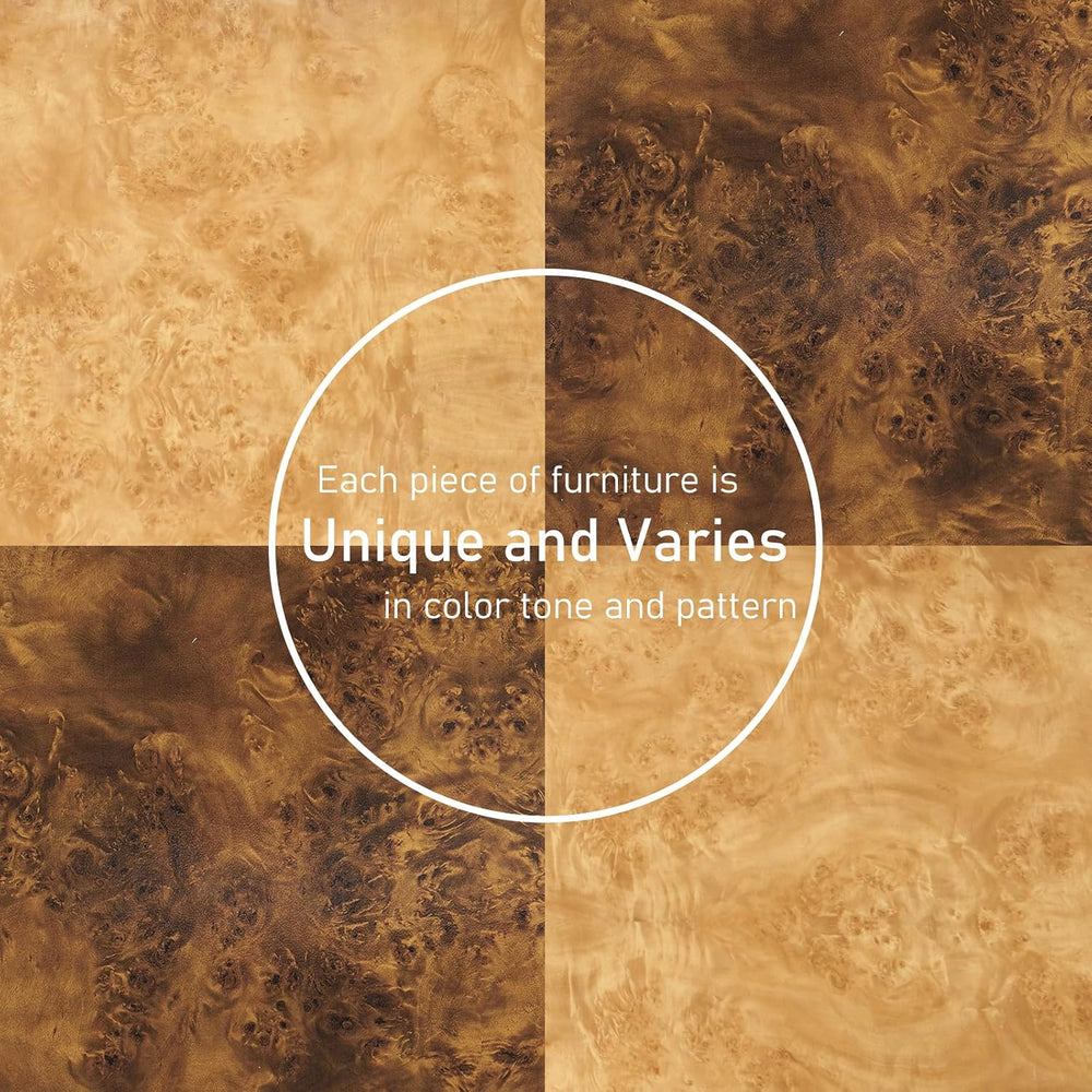 60" Glossy Burl Wood Sideboard Buffet with Storage