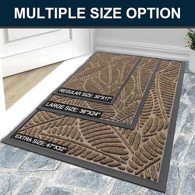Colorxy Waterproof Doormat, Sturdy Natural Rubber Front Indoor Mat, Non Slip - Image 7