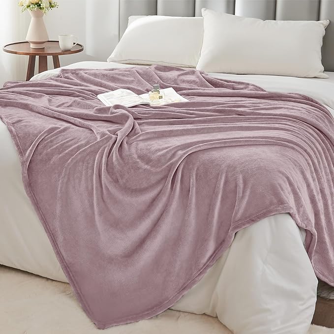 BEDELITE Fleece Blanket Twin Size Dusky Violet Throw Blankets - Image 6