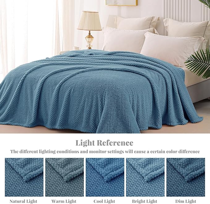Whale Flotilla Queen Size Fuzzy Fleece Blanket, Fluffy Warm Soft Jacquard Bed - Image 9