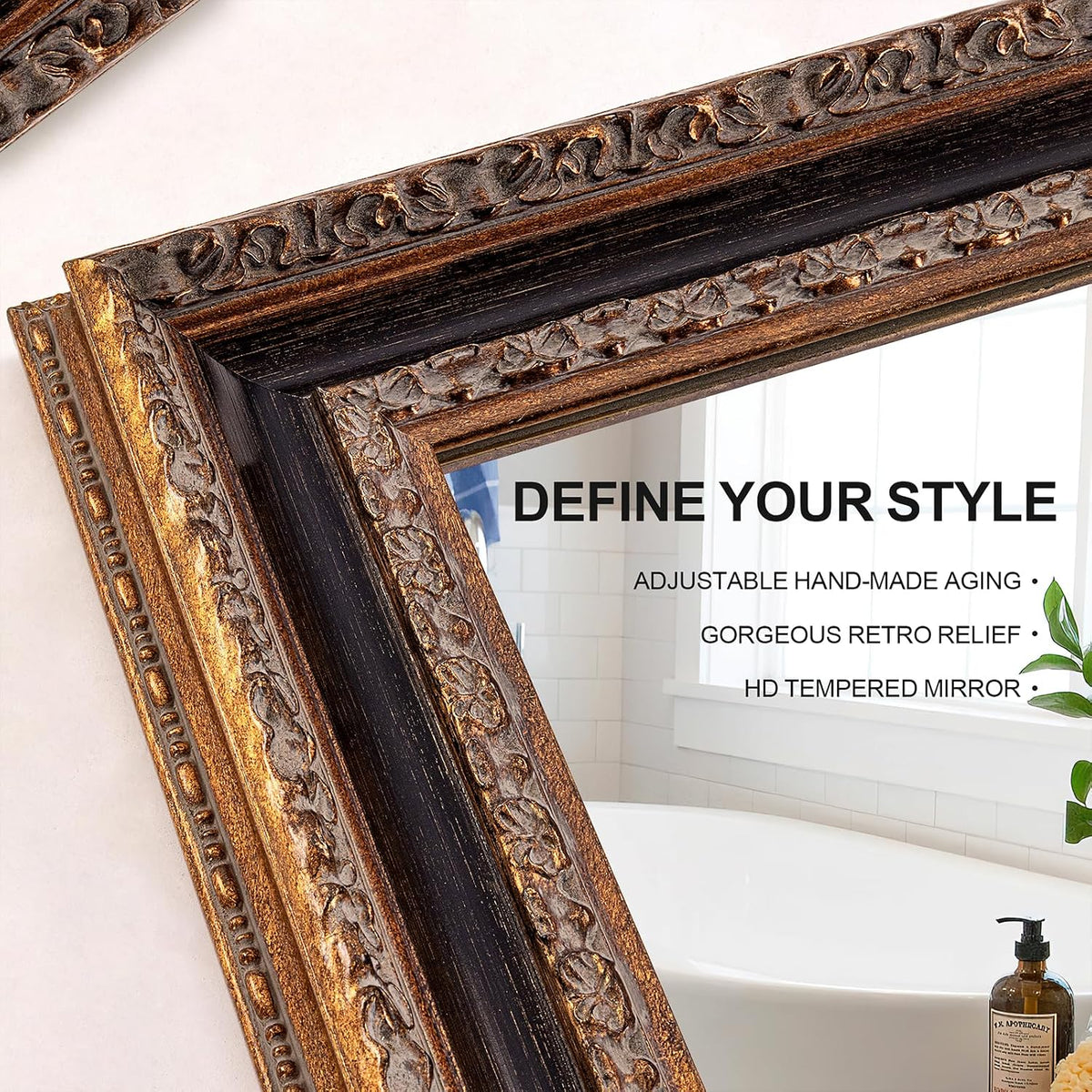 large decorative mirror for living room, 53.5" x shown in use