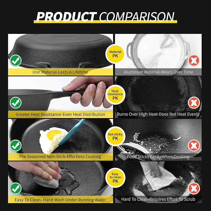 EDGING CASTING Pre-Seasoned Large Cast Iron Skillet 17 Inch, Dual Handle