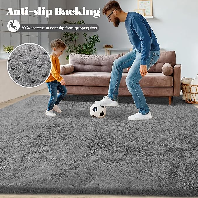 6x9 Area Rug for Living Room: Fluffy Shag Soft Washable Rugs Large Fuzzy Plush - Image 7