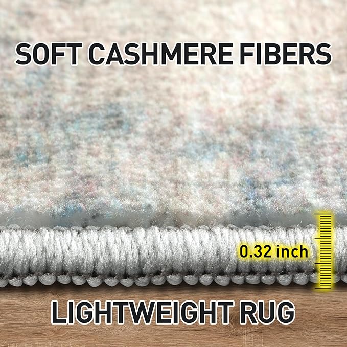 2'6''x8' Runner Rugs Washable Rug: Modern Abstract Hallway Runner Rug Indoor - Image 6