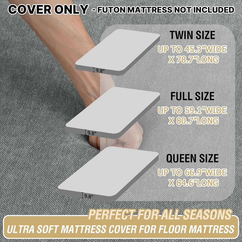 H.VERSAILTEX Twin Size Armless Futon Mattress Covers for Traditional Japanese...