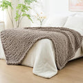 Bigacogo Chunky Knit Throw Blanket by Bigacogo