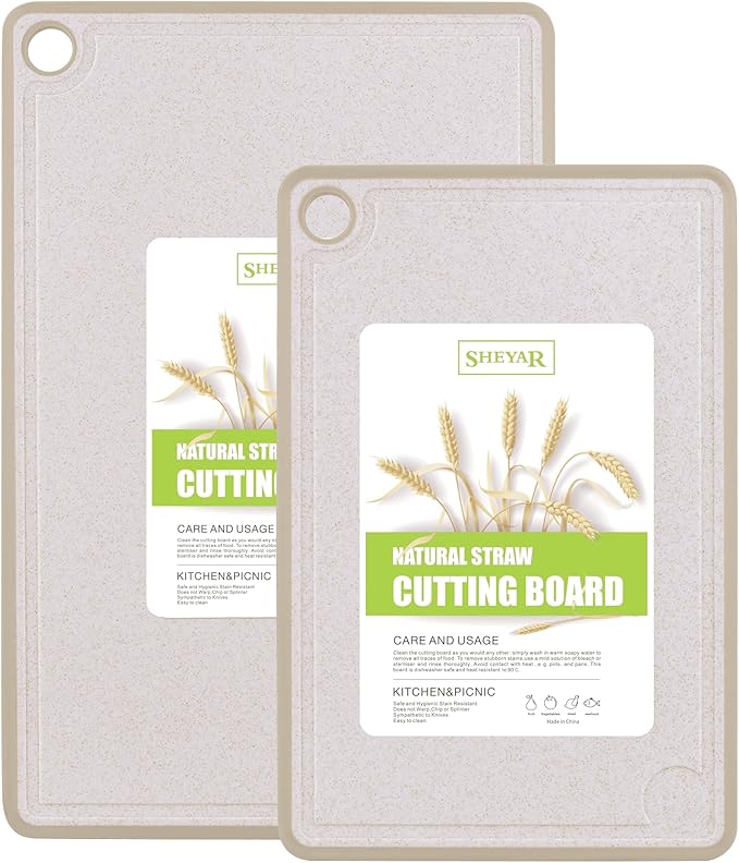 Cutting Board for Kitchen, Wheat Straw Fiber Cutting Board, Dish Washer Safe by zzsbrm