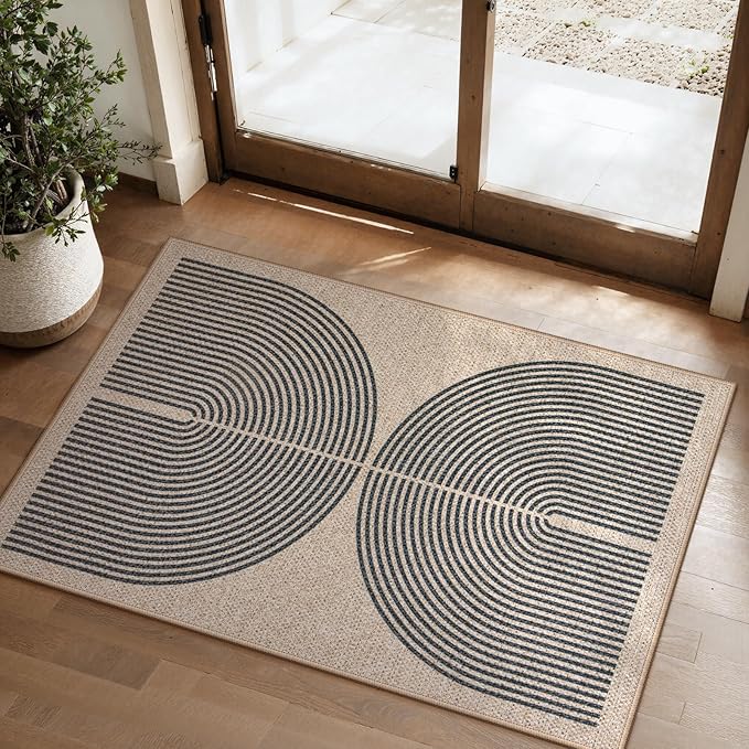 Lahome Enfys Rainbow Easy Jute Rug, 2x3 Farmhouse Kitchen Rugs Non Slip - Image 6