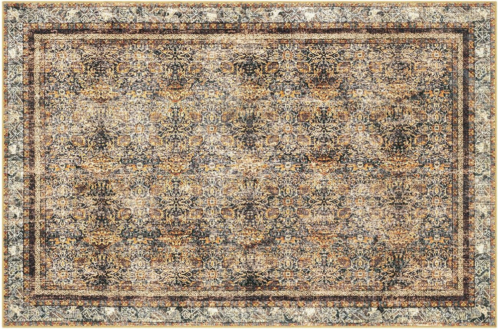 Phantoscope Washable Area Rug 6'x9' Non-Slip, Vintage Neutral Rugs fo...