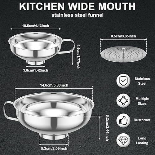 6 Piece Stainless Steel Canning Funnel Set - Image 2