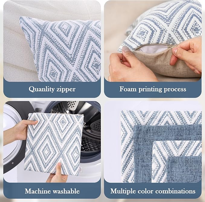 HPUK Decorative Throw Pillow Covers Set of 4 Couch Pillows Accent Cushion Cover - Image 4