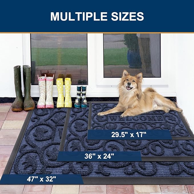 Smiry Welcome Door Mat Outside Entrance, Heavy Duty Trap Dirt and Moisture Easy - Image 2