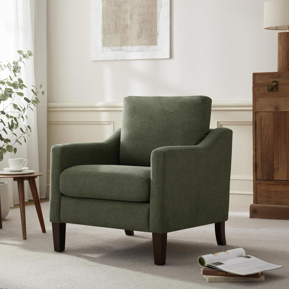 VKNOW Accent Chairs, Living Room Chairs with Wood Legs, Green