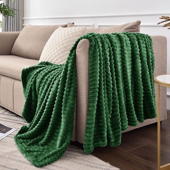 BEDELITE Fleece Blanket Queen Size – 3D Ribbed Jacquard Soft and Warm - Image 9